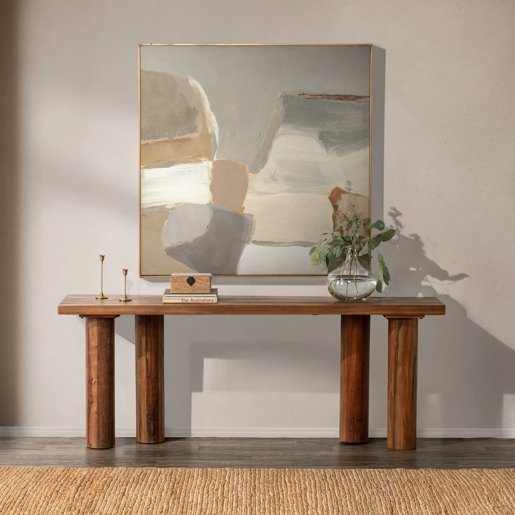 Alto Rectangle Console Table - Rustic Brown - Image 10