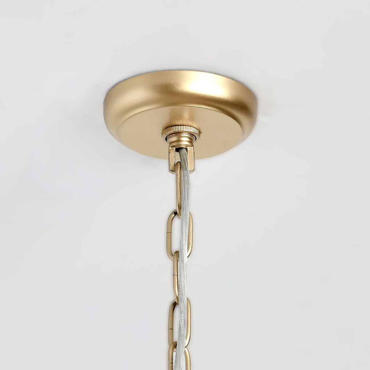 Amanda Wood Beaded Round Chandelier - Image 3