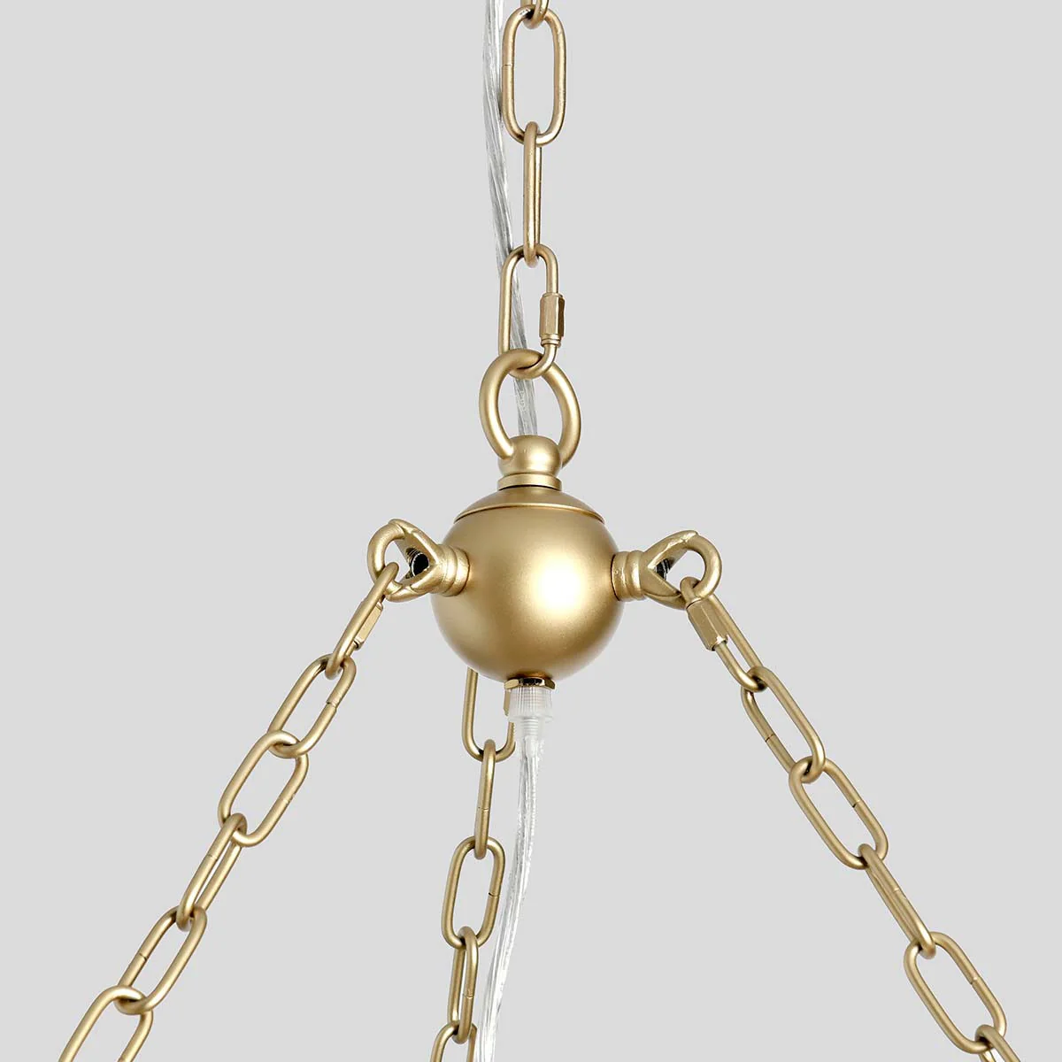 Amanda Wood Beaded Round Chandelier - Image 5