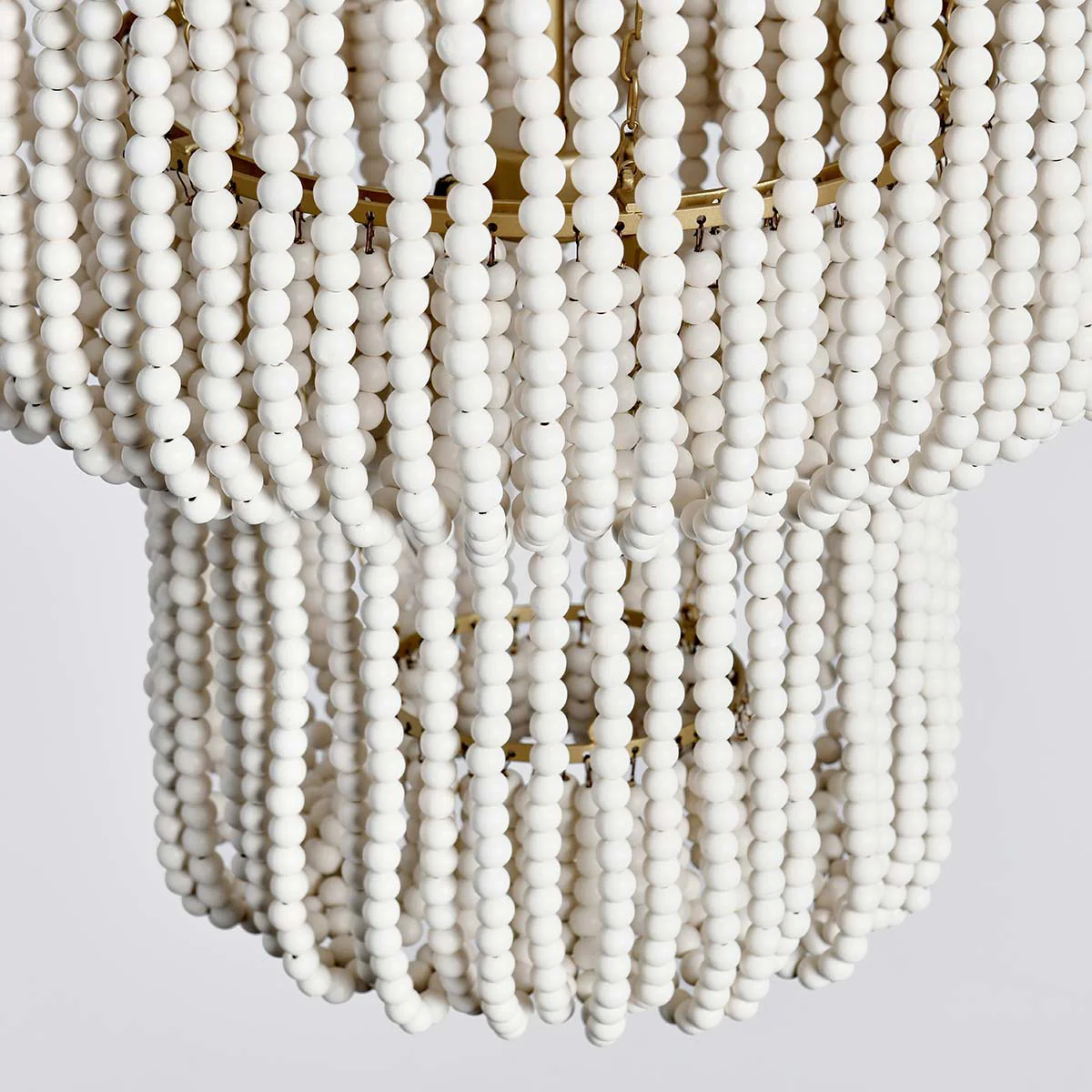 Amanda Wood Beaded Round Chandelier - Image 6