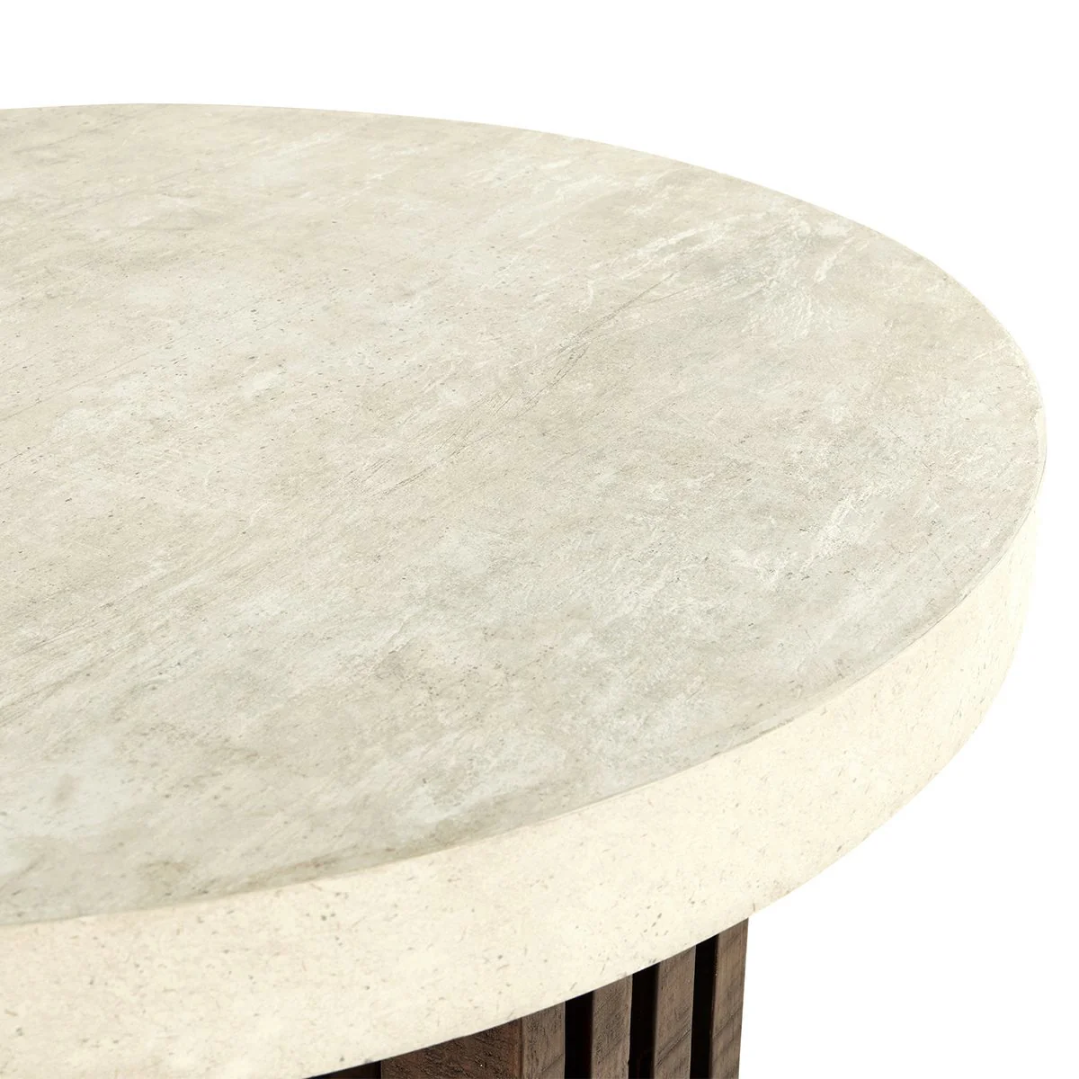 Aspen Round End Table - Antique White/Distressed Brown - Image 5