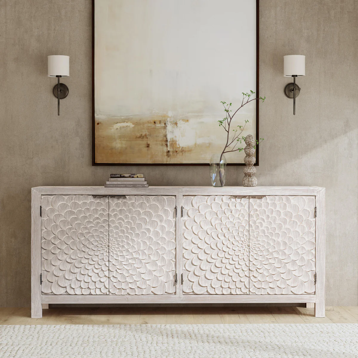Astrid 4Dr Cabinet - Vintage Cream - Image 9