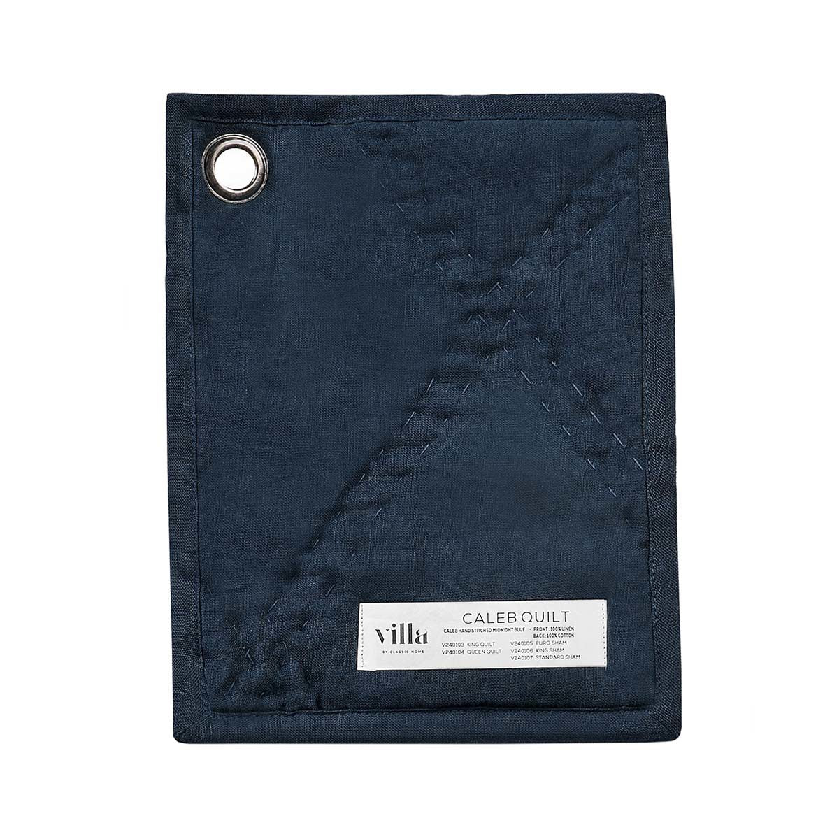 Caleb Hand Stitched Quilt - Midnight Blue - Image 20