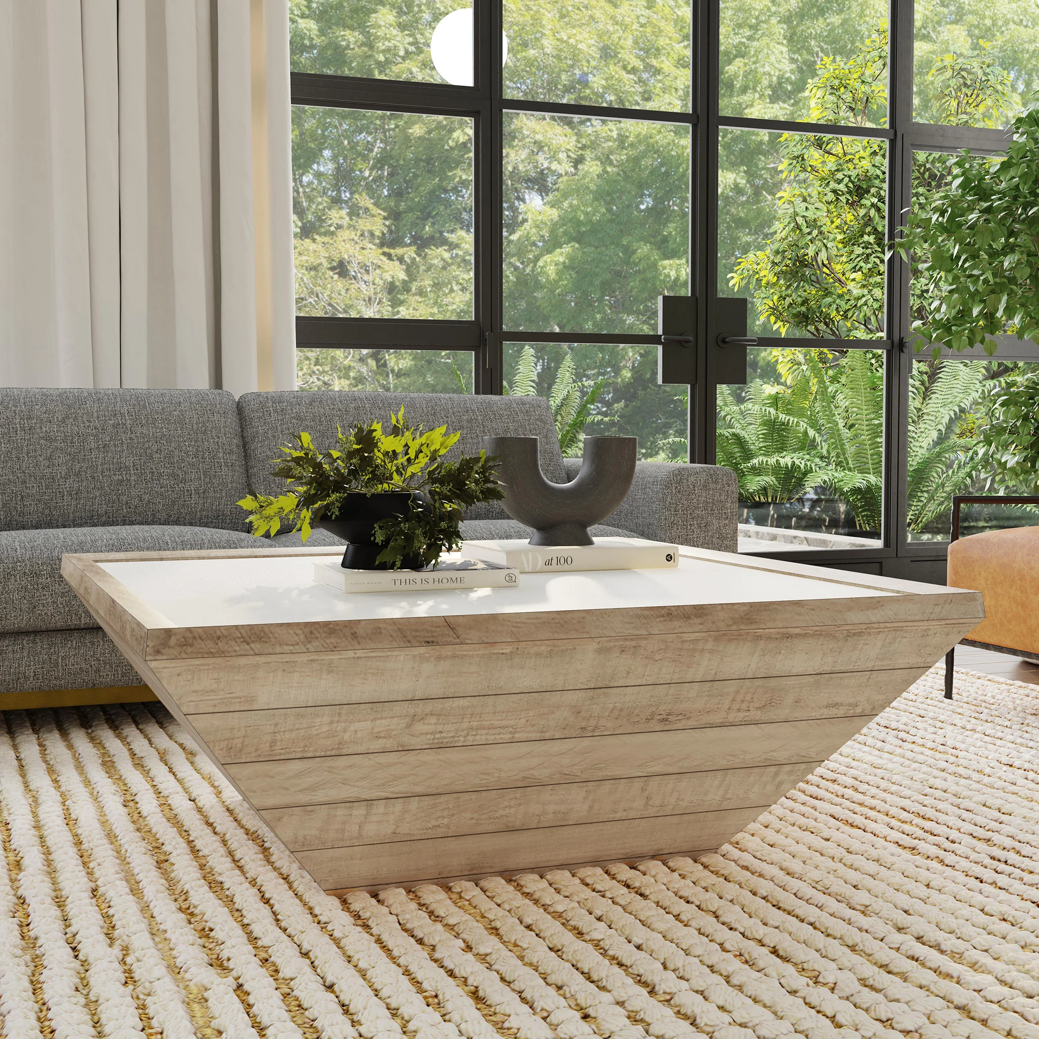 Dalton Square Coffee Table - Natural/Antique White - Image 6