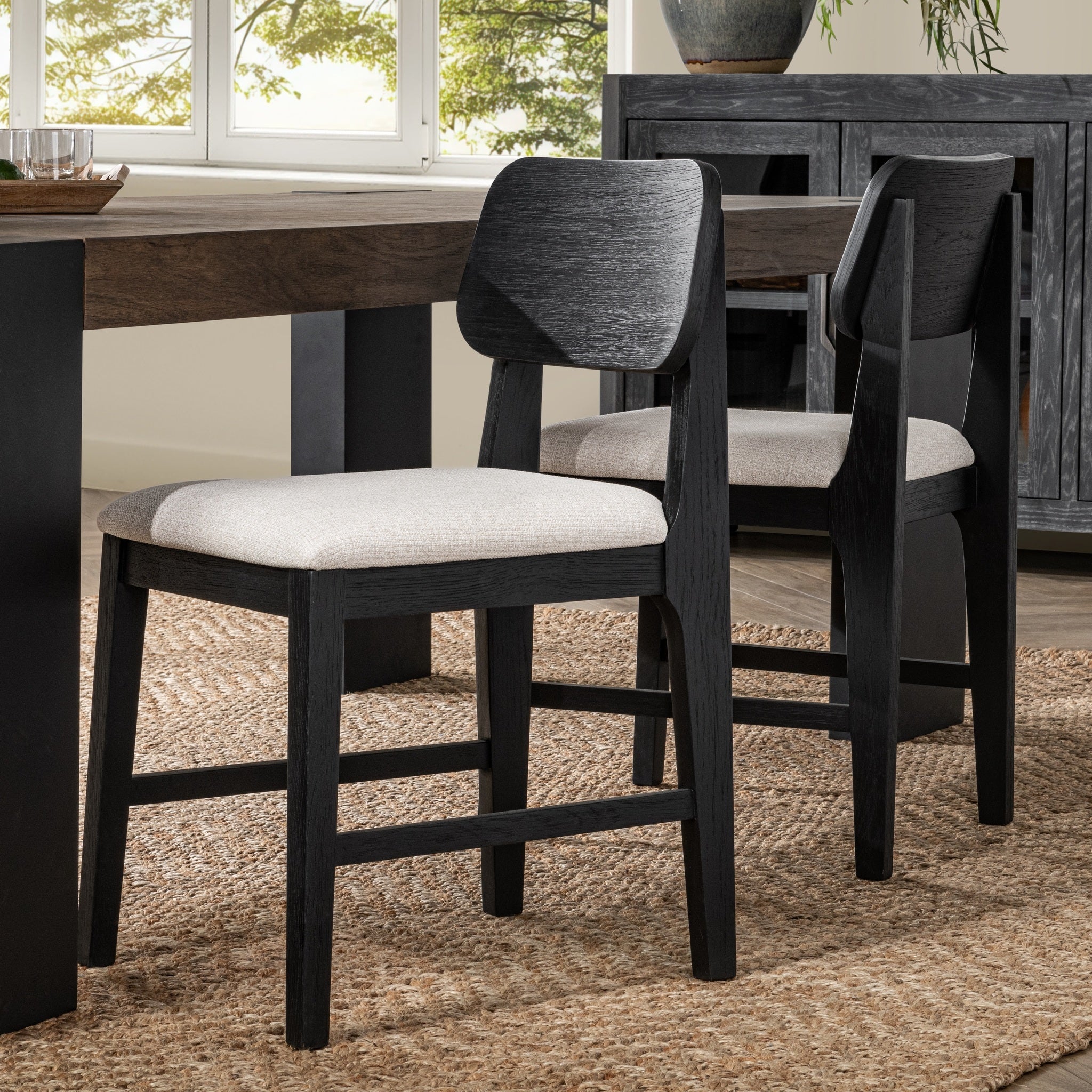 Deaven Upholstered Dining Chair Set of 2 - Black - Image 5