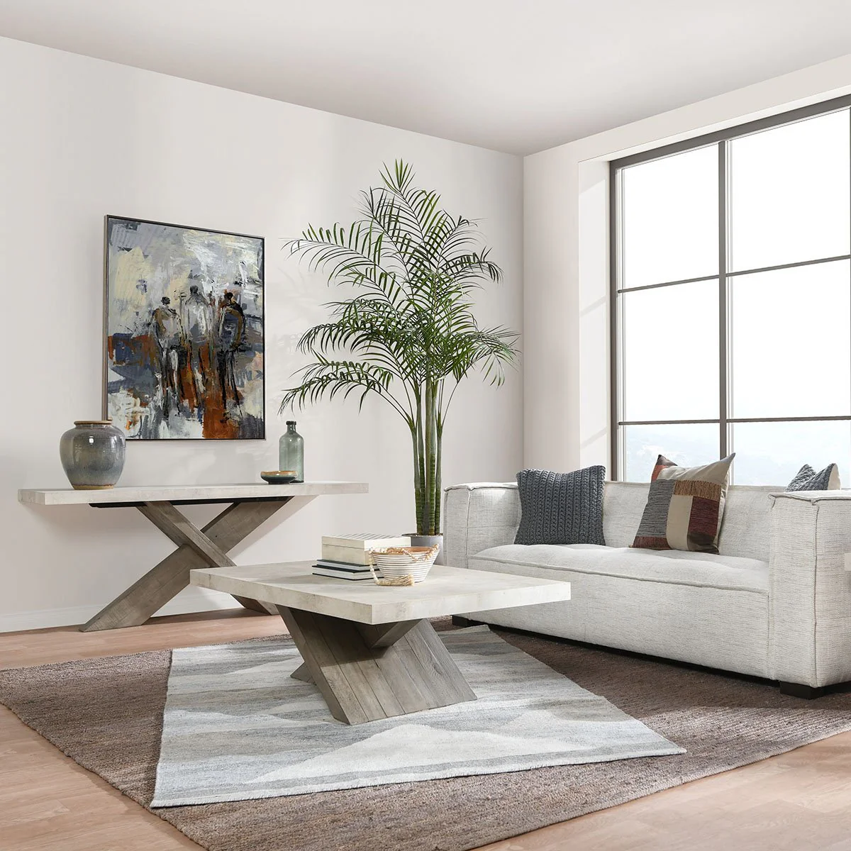 Durant Console Table - Antique White/Distressed Brown - Image 7