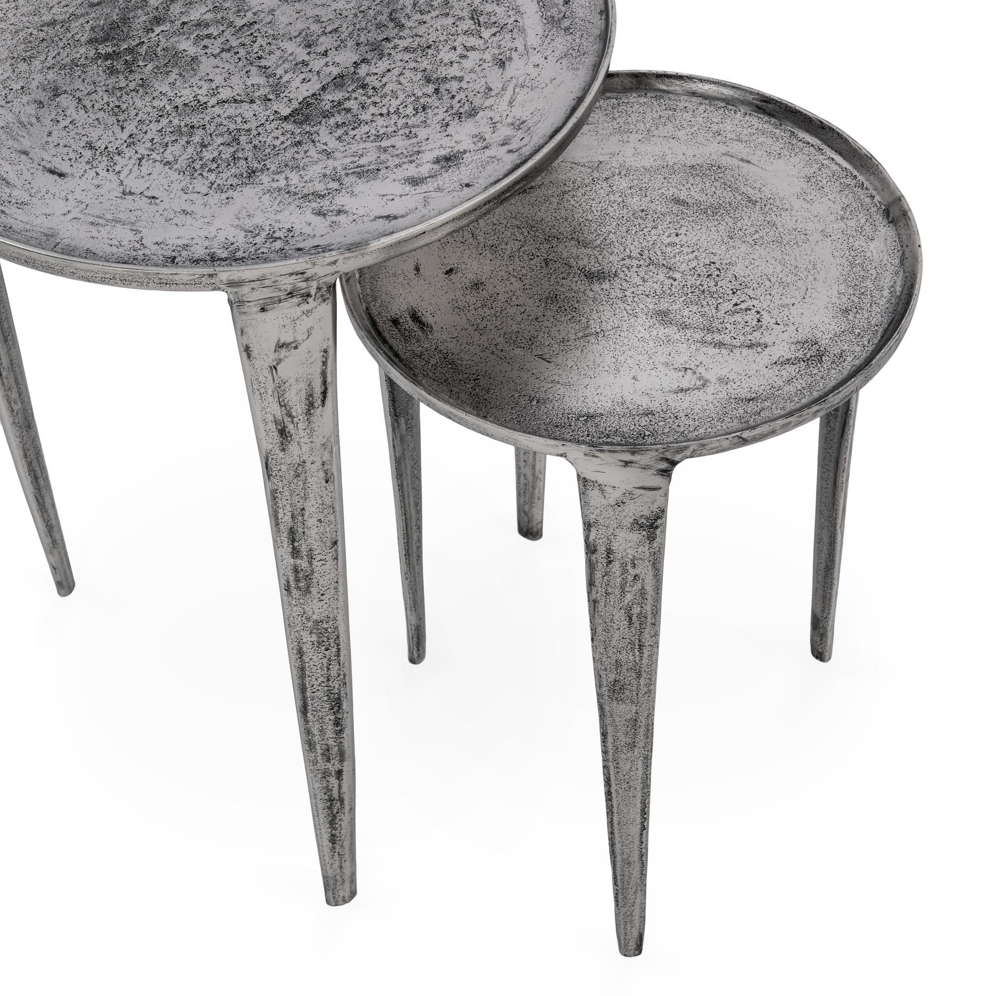 Elinor Nesting Accent Tables , Set of 2 - Antique Nickel - Image 5