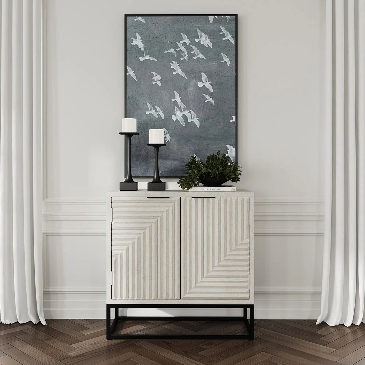 Flint 2 Door Cabinet - Coastal White - Image 8