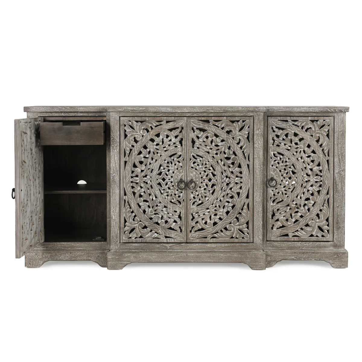 Harmony Breakfront 4Dr Cabinet - Vintage Gray - Image 5