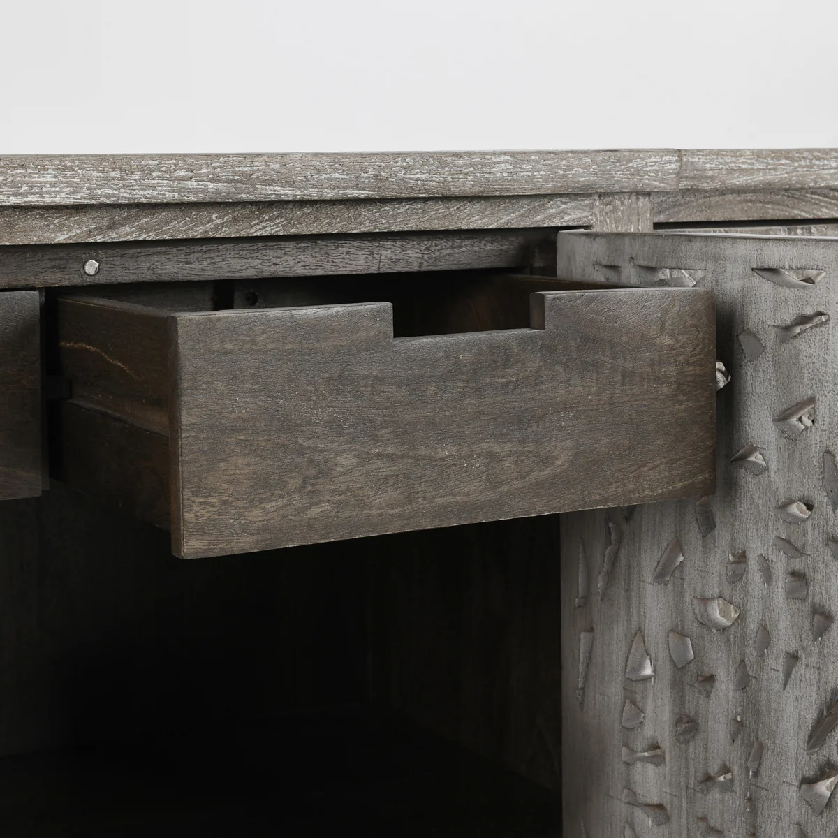 Harmony Breakfront 4Dr Cabinet - Vintage Gray - Image 8