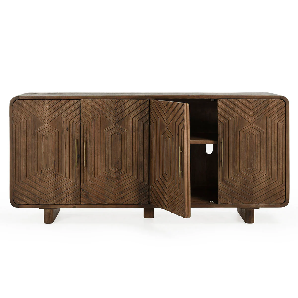 Holmes 4 Door Buffet - Artisan Brown - Image 4