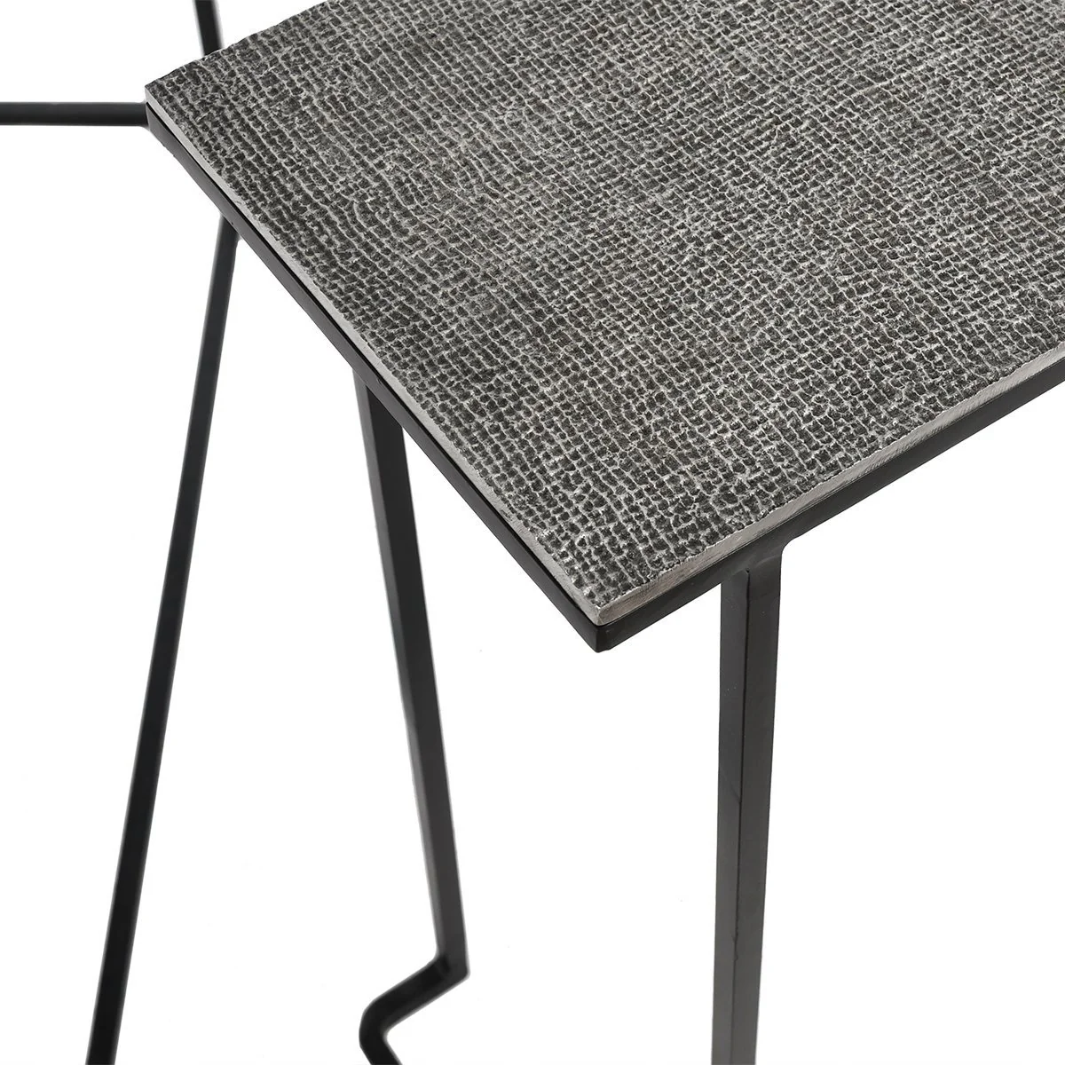 Jonah Aluminum Rectangle Console Tables Set of 2 - Brass Antique - Image 4