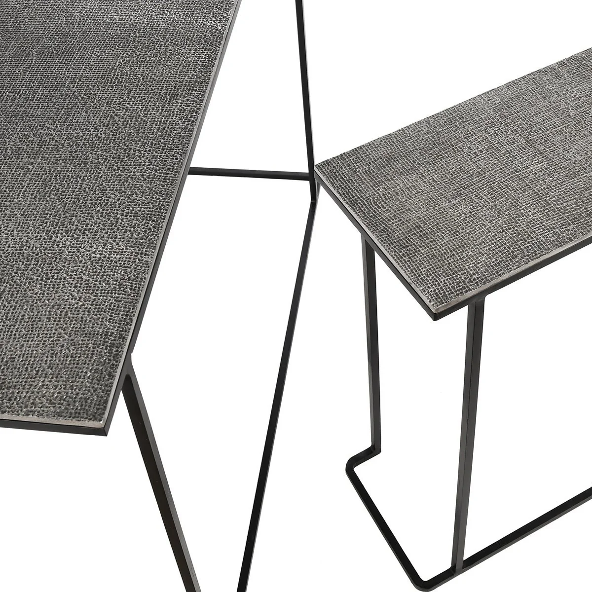 Jonah Aluminum Rectangle Console Tables Set of 2 - Brass Antique - Image 8