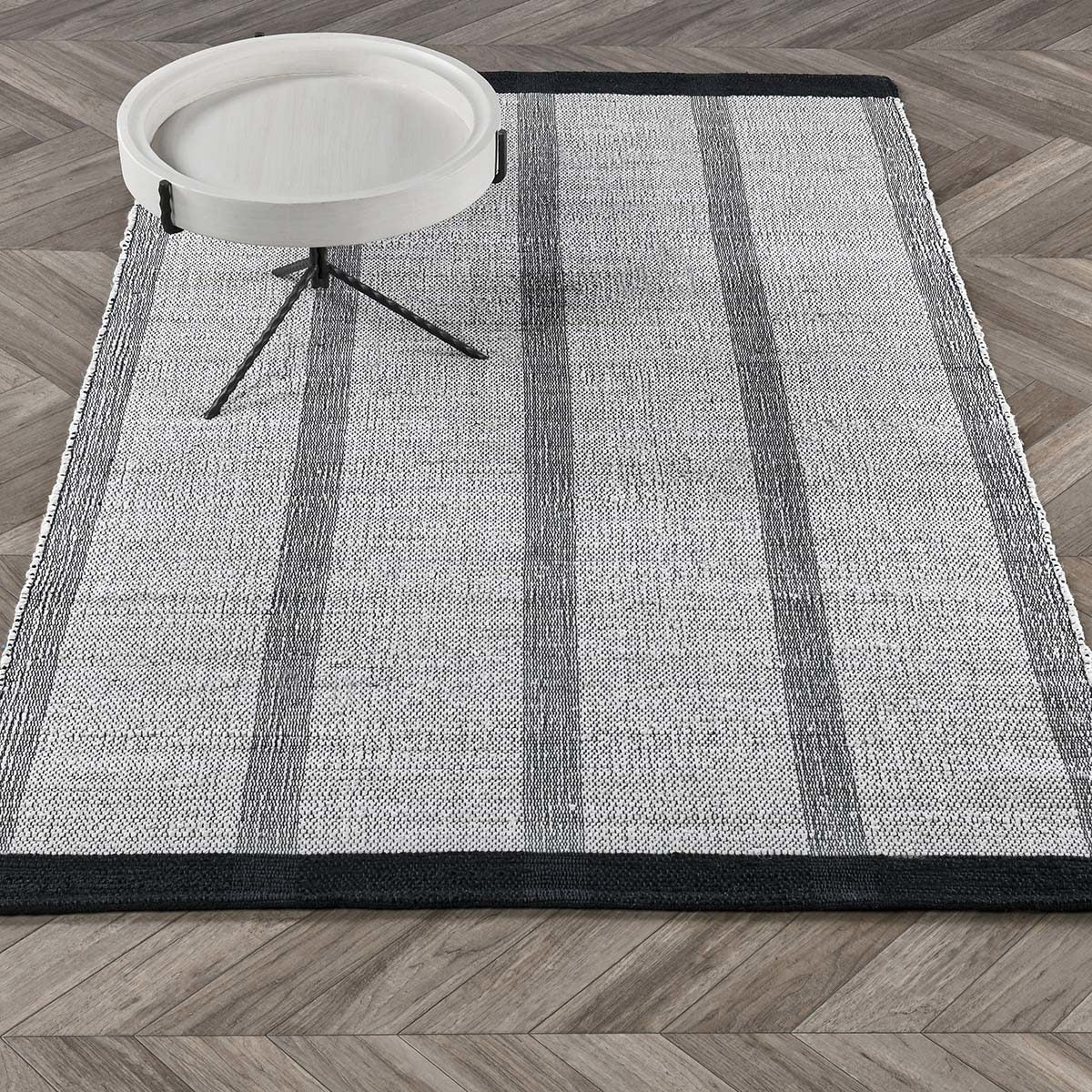 Kochi Stripe Rug - Ivory/Black - Image 26