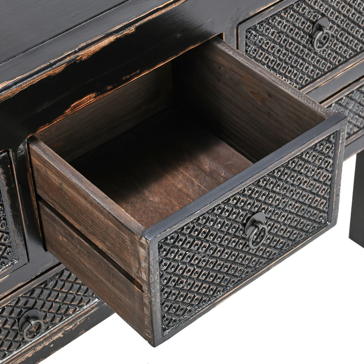 Lahey 11 Drawer Console Table - Antique Black - Image 8