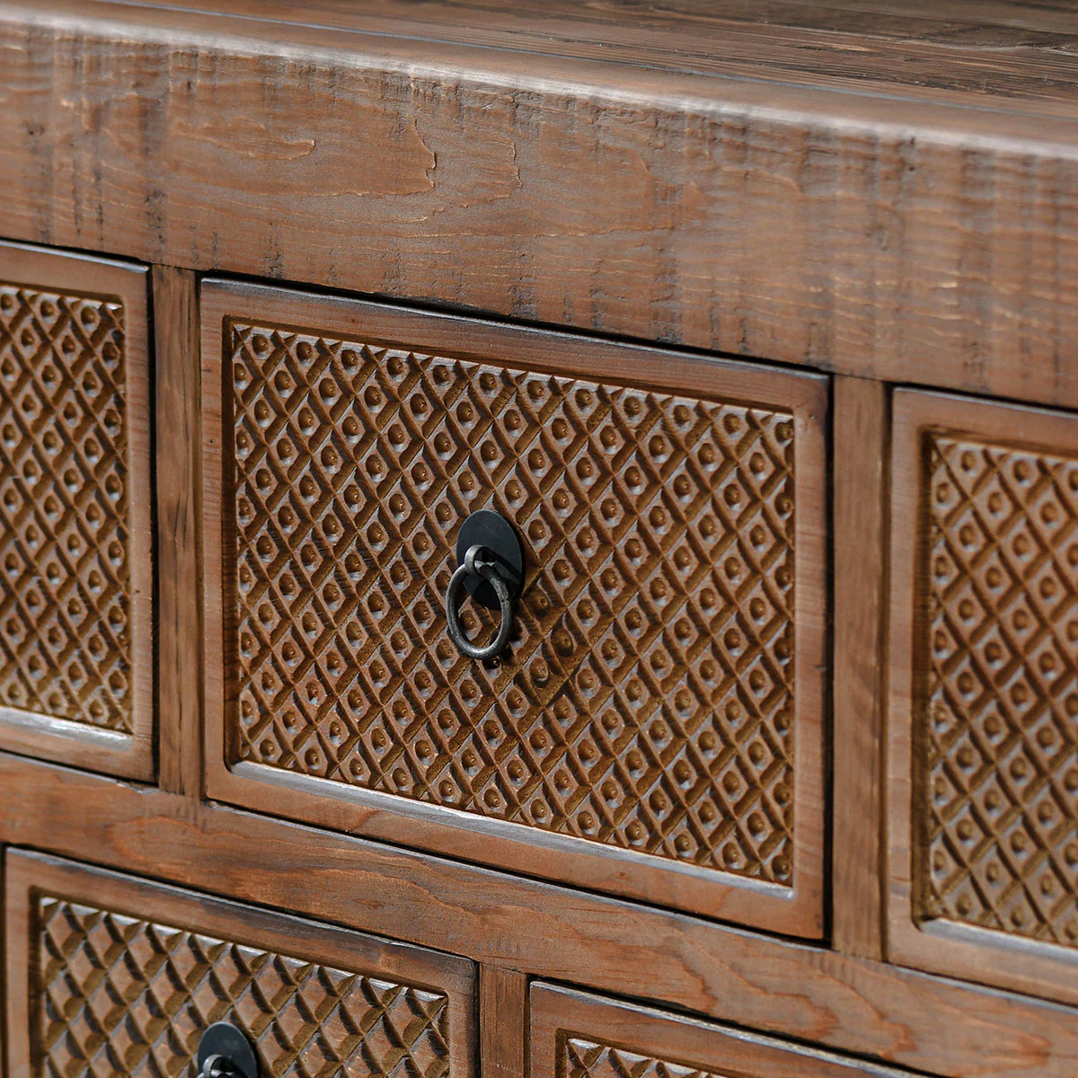 Lahey 11 Drawer Console Table - Mission Brown - Image 11