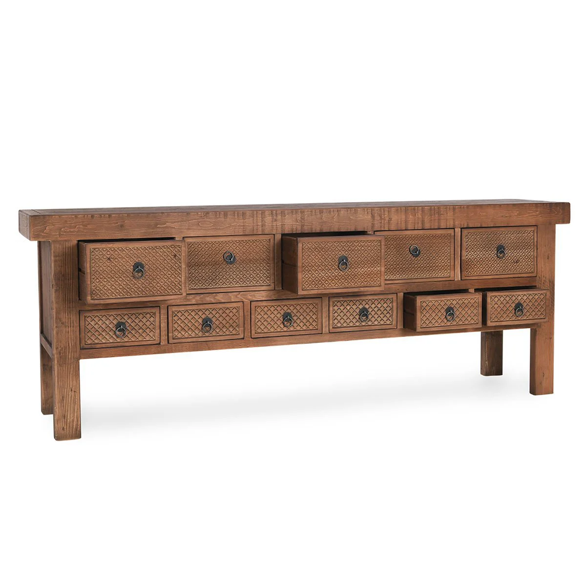 Lahey 11 Drawer Console Table - Mission Brown - Image 4