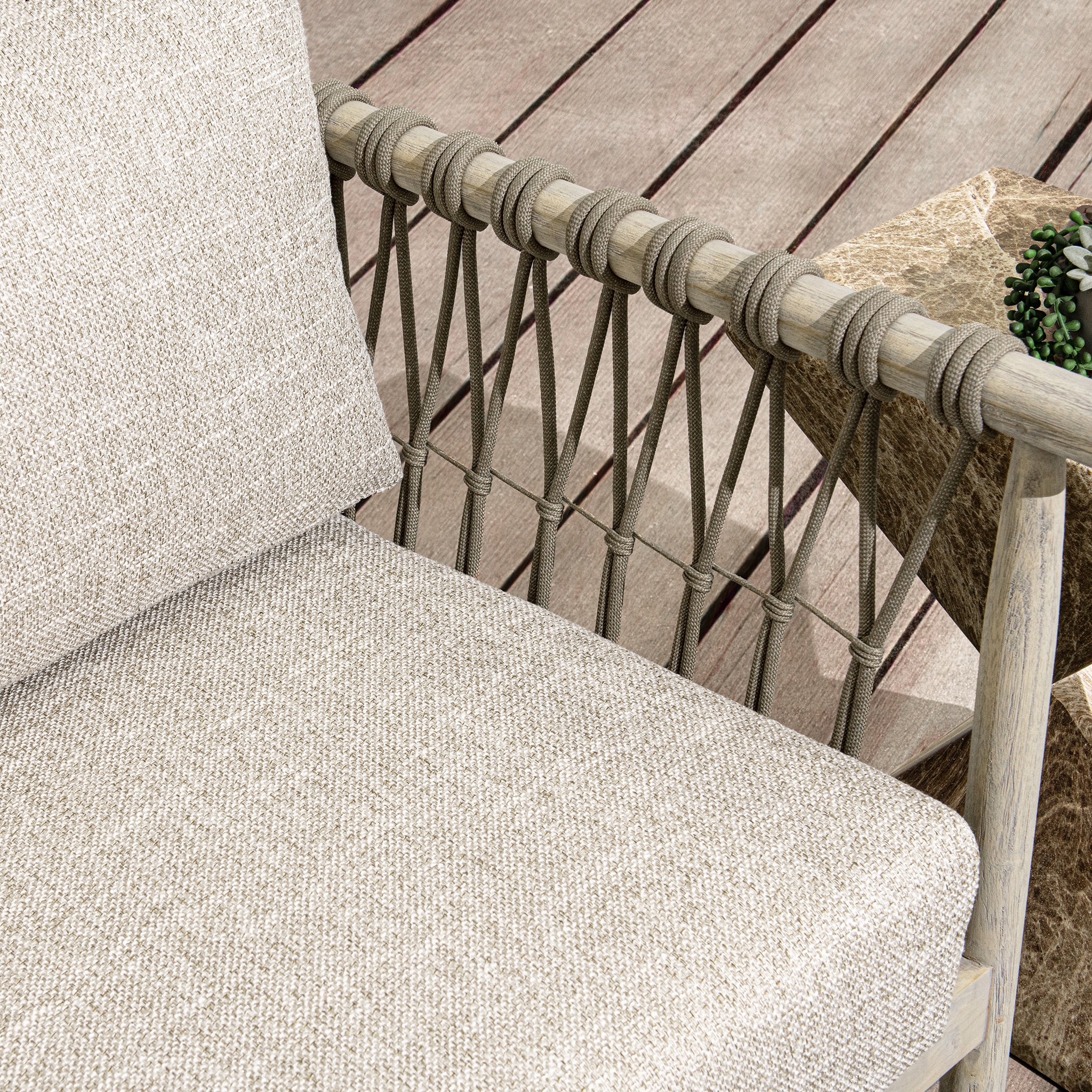 Leo Outdoor Accent Chair - Taupe - Image 5