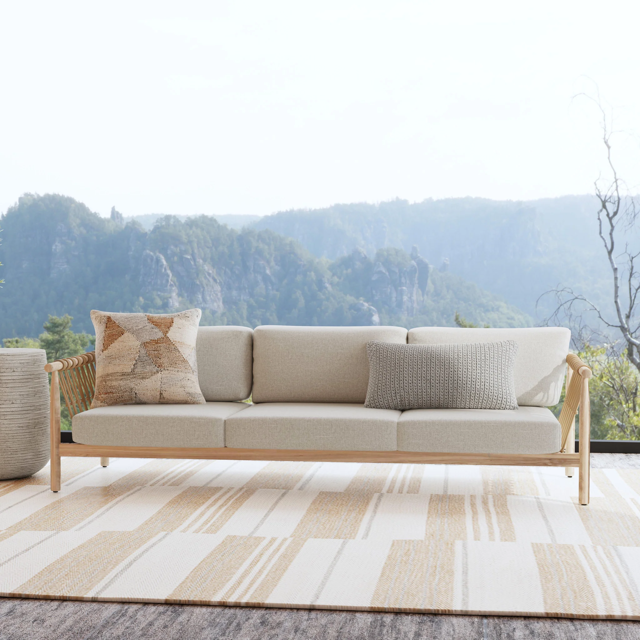 Leo Outdoor Sofa - Taupe - Image 8