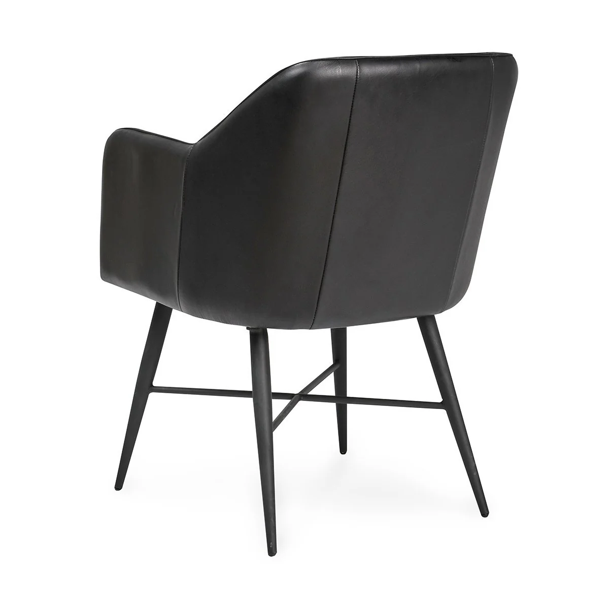 Leon Leather Dining Chair - Midnight Raven - Image 4
