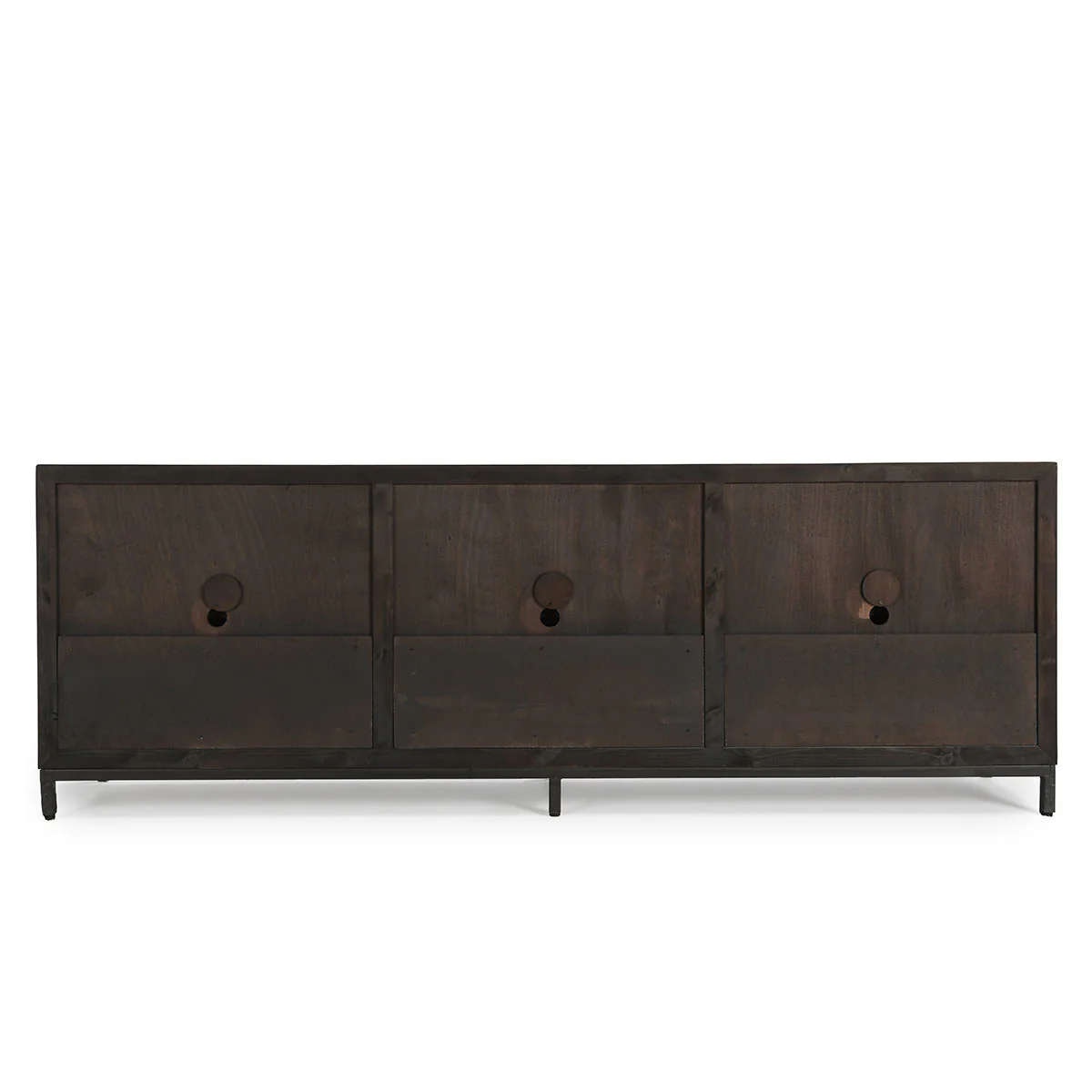 Lisbon 6Dr Cabinet - Weathered Black/Travertine - Image 5
