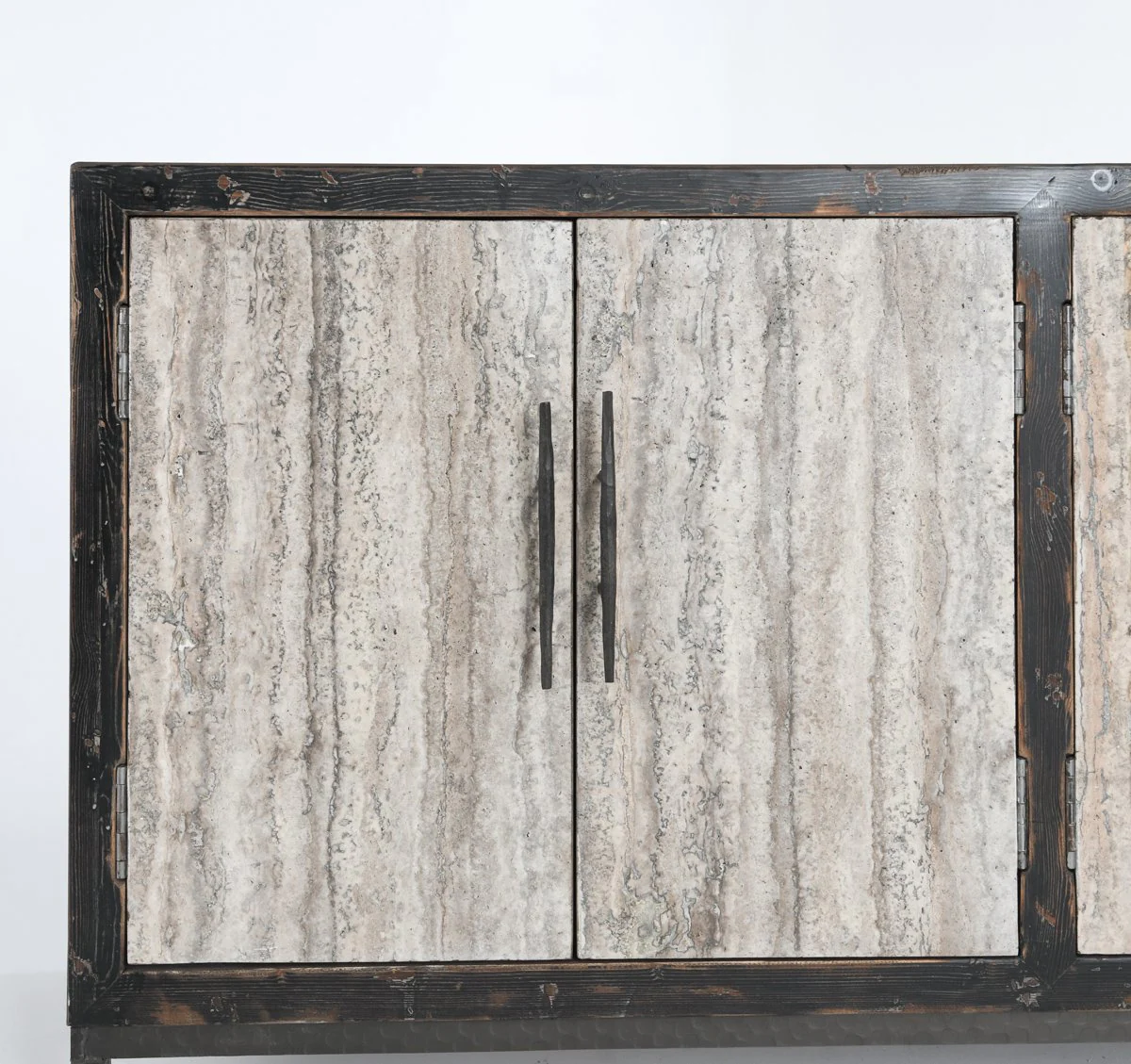 Lisbon 6Dr Cabinet - Weathered Black/Travertine - Image 6
