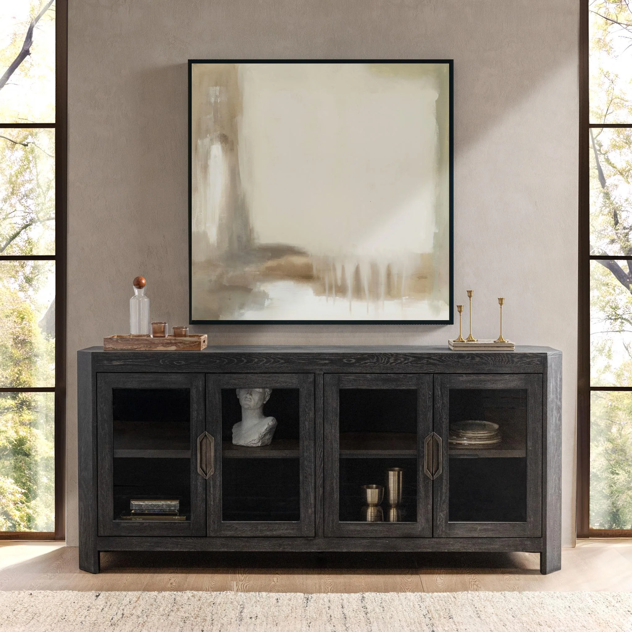 Macarthur 4 Door Cabinet - Aged Black - Image 9