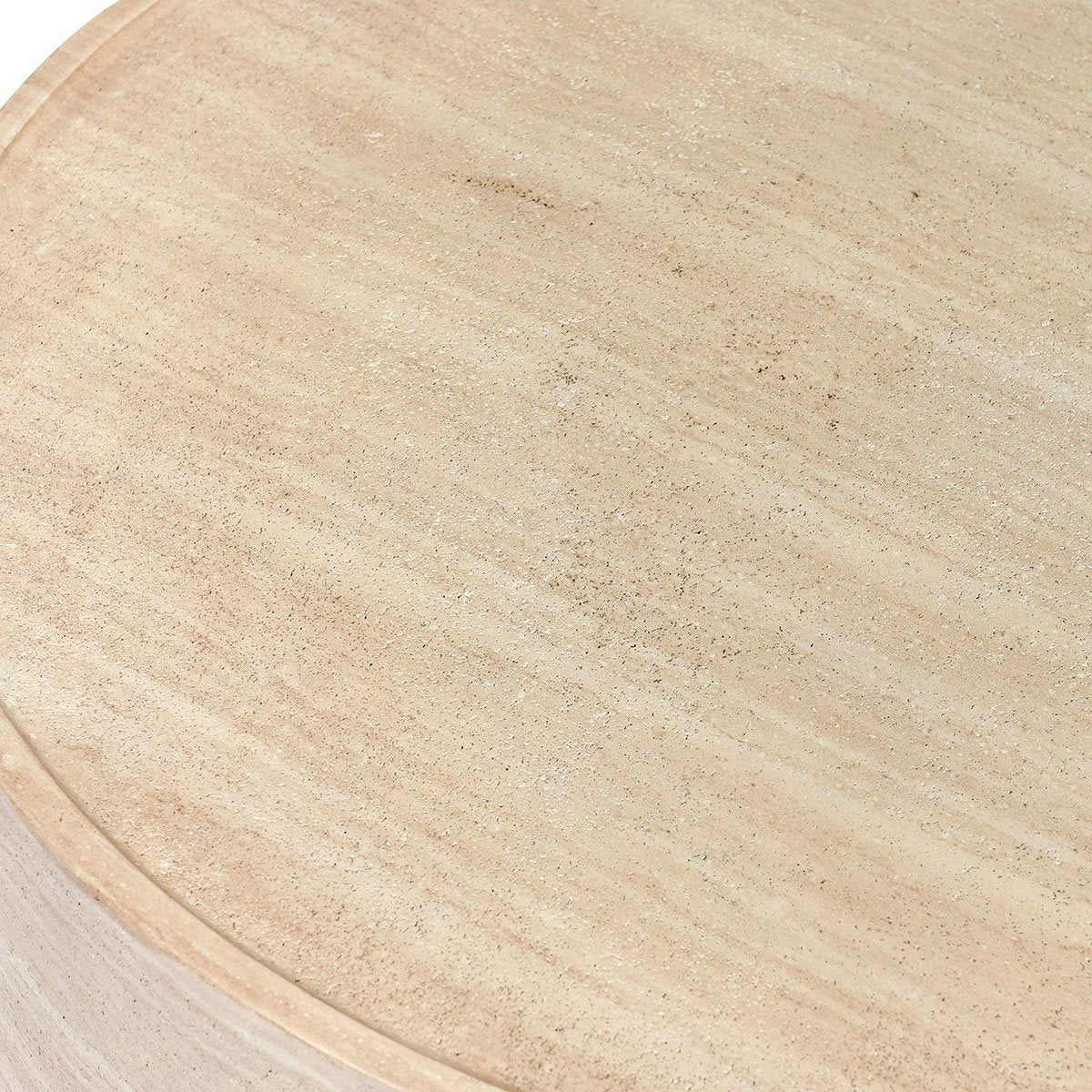 Mckenna Outdoor Round Coffee Table - Travertine - Image 3