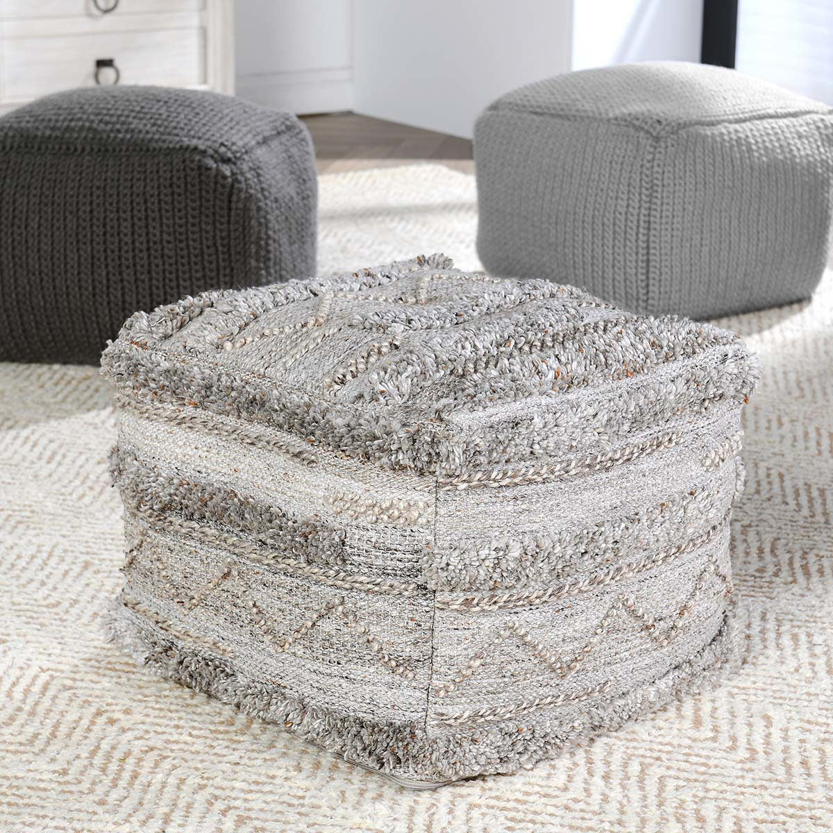 Performance Fallon Pouf - Gray Multi - Image 7