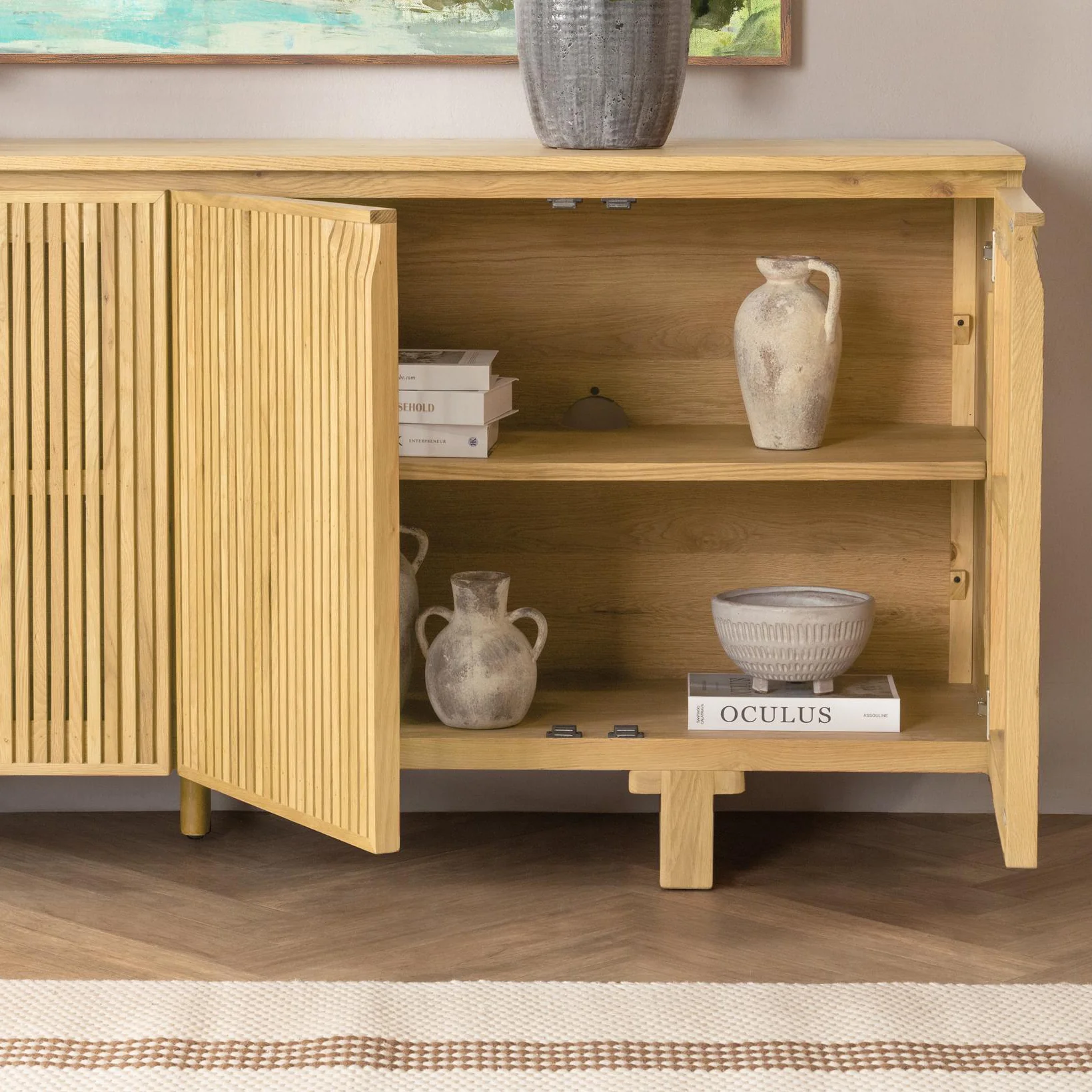 Roya 4 Door Cabinet - Natural - Image 9