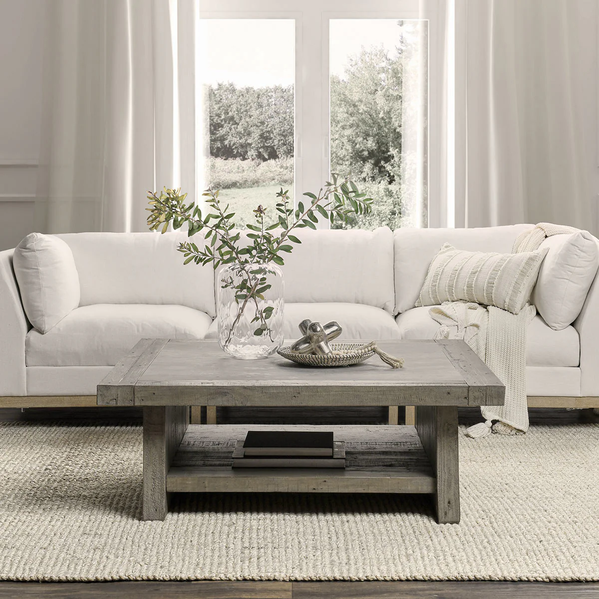 Stonebridge Square Coffee Table - Distressed Gray - Image 7