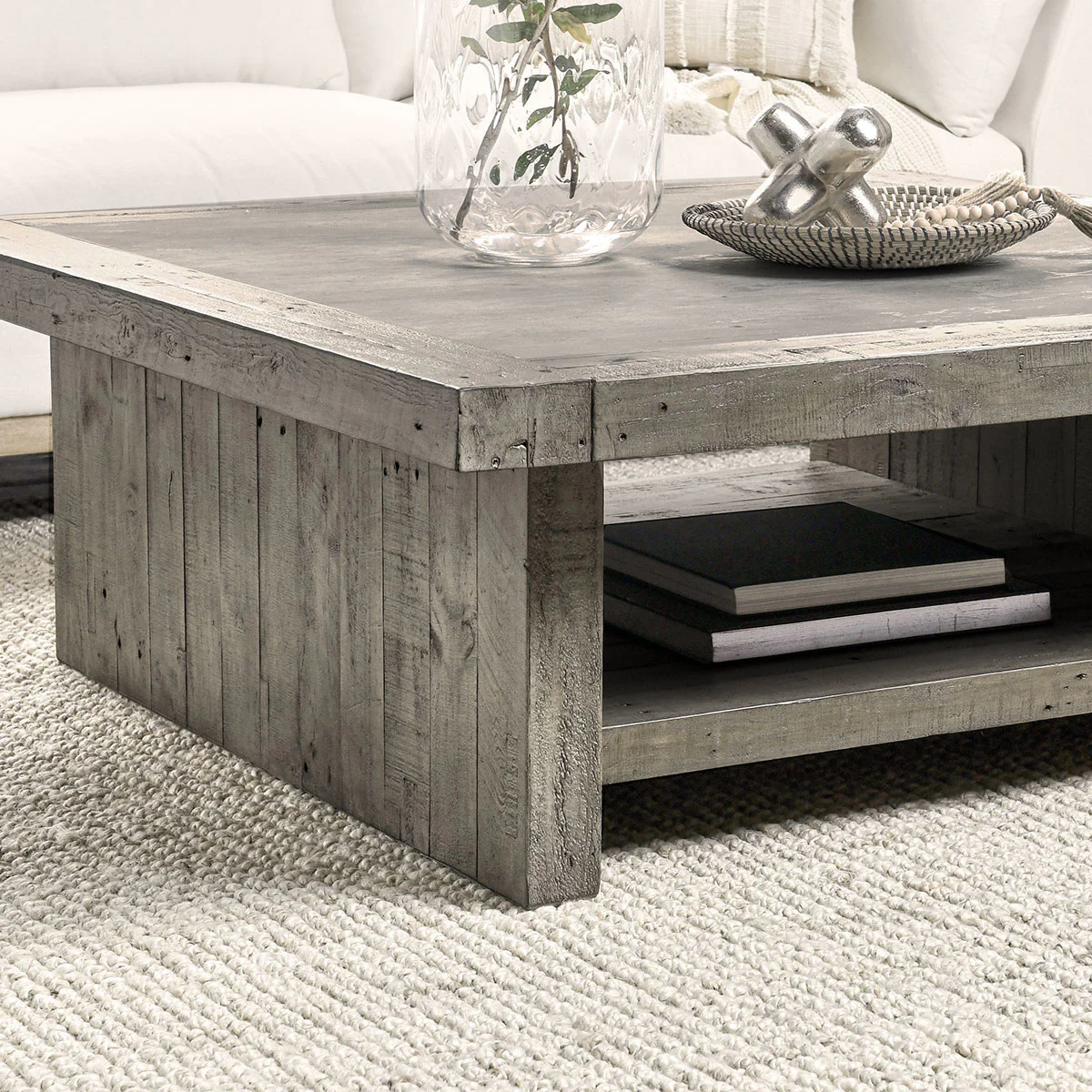 Stonebridge Square Coffee Table - Distressed Gray - Image 9