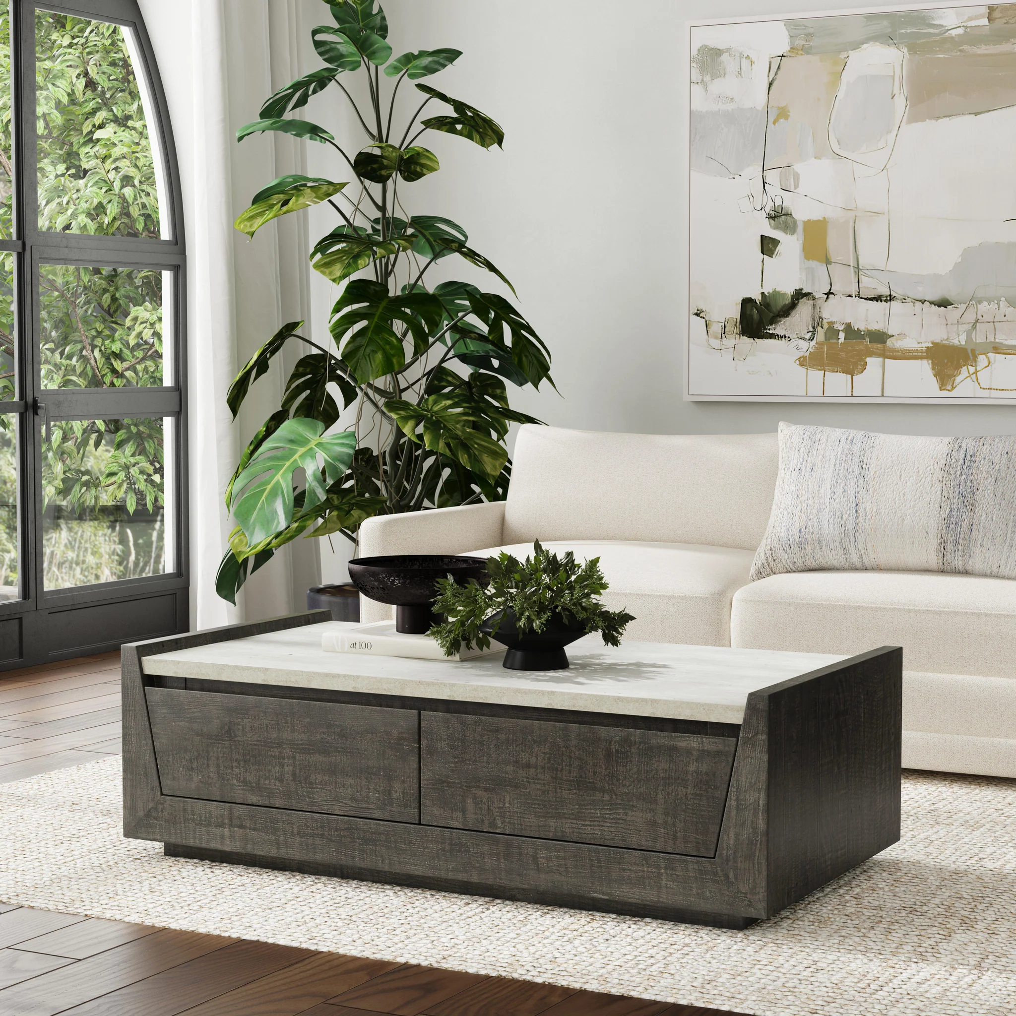 Tori Rectangle Coffee Table - Antique Gray - Image 9