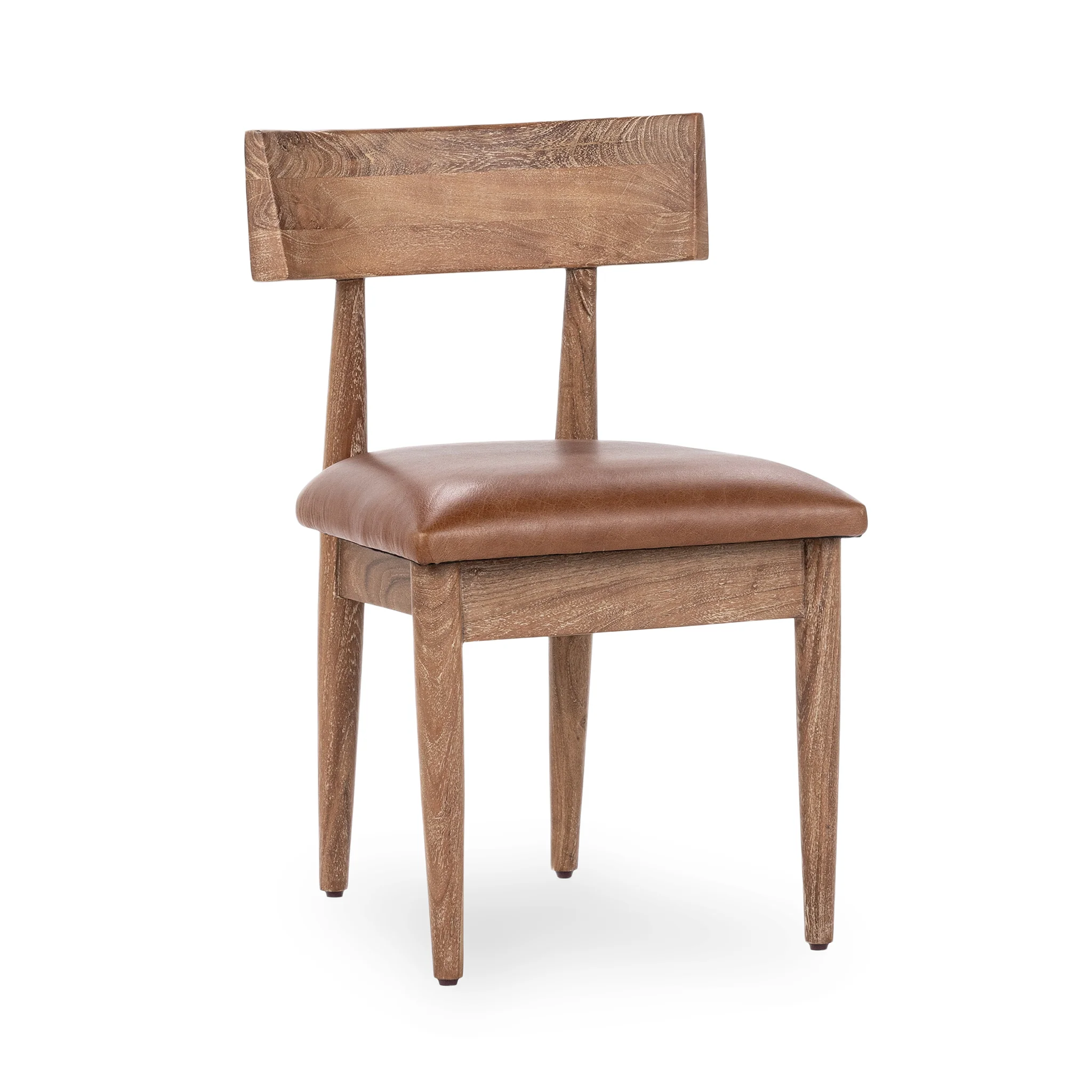 Alvaro Leather Dining Chair Set of 2 - Golden Wheat - Image 3