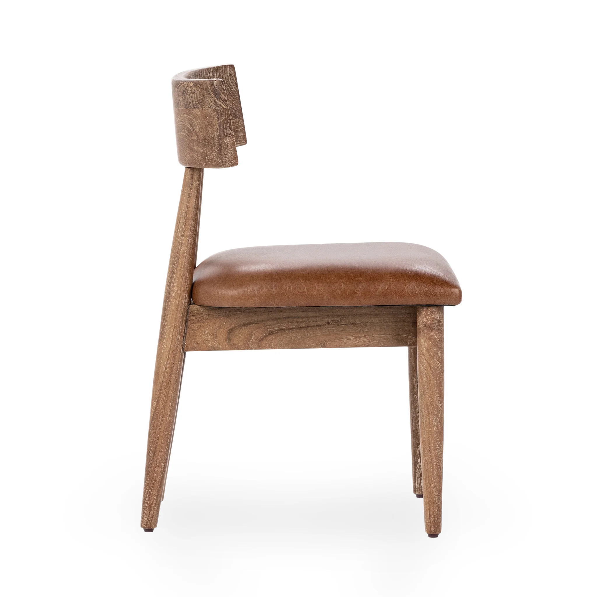 Alvaro Leather Dining Chair Set of 2 - Golden Wheat - Image 5