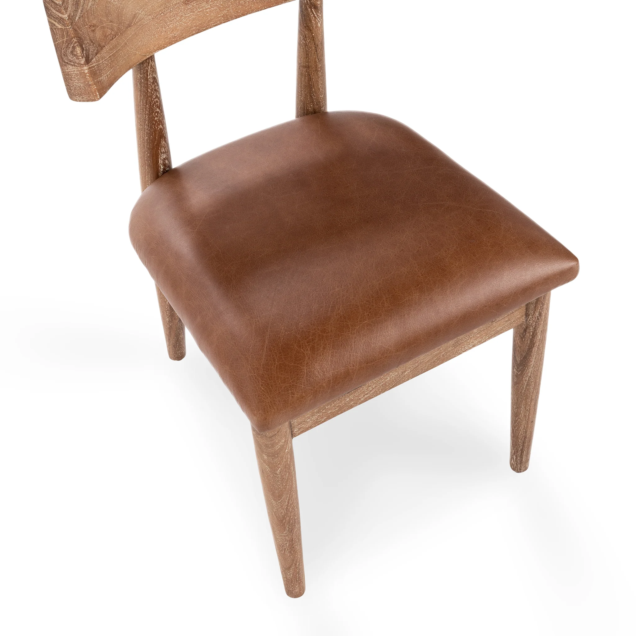 Alvaro Leather Dining Chair Set of 2 - Golden Wheat - Image 7