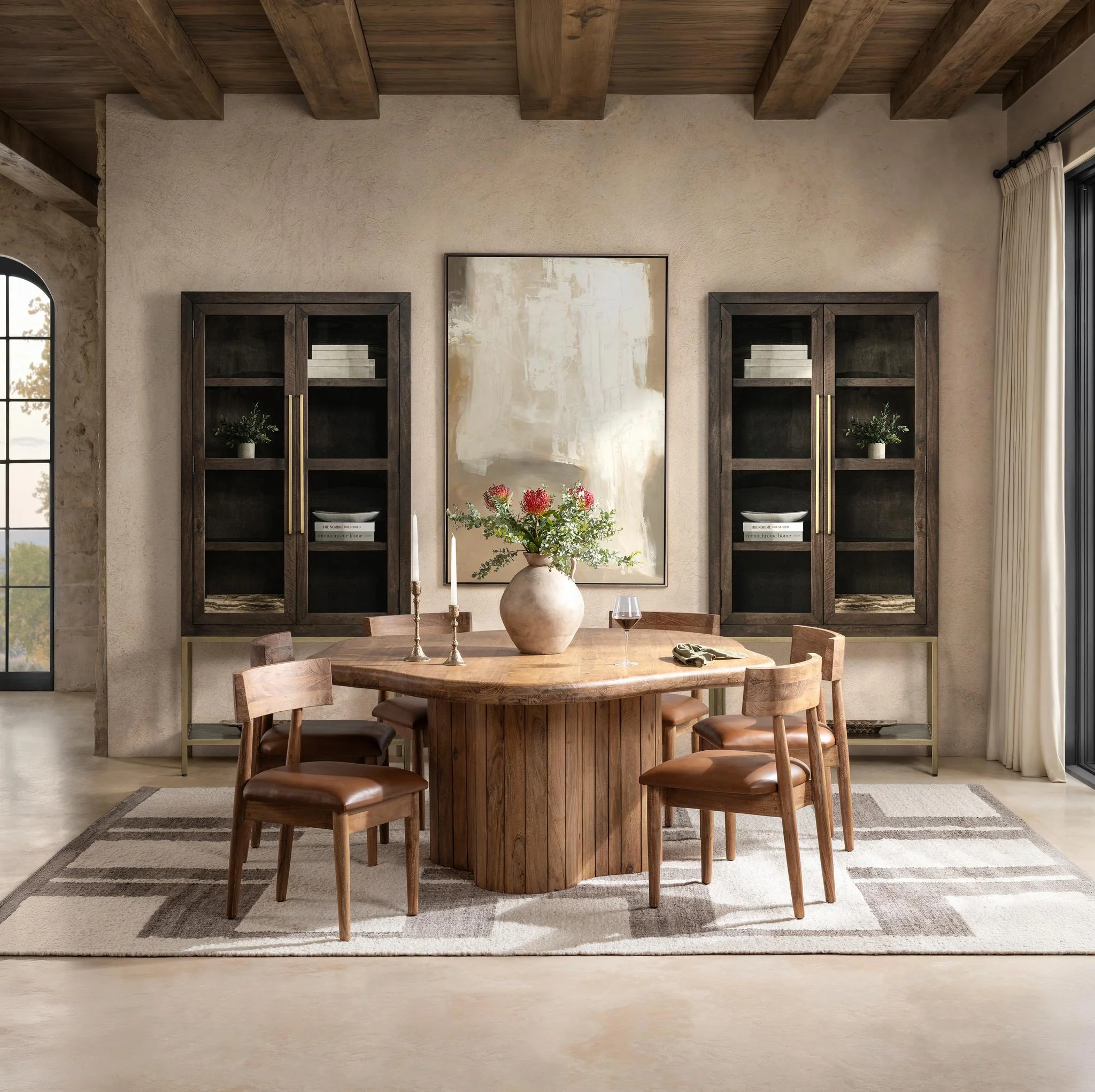 Alvaro Leather Dining Chair Set of 2 - Golden Wheat - Image 9