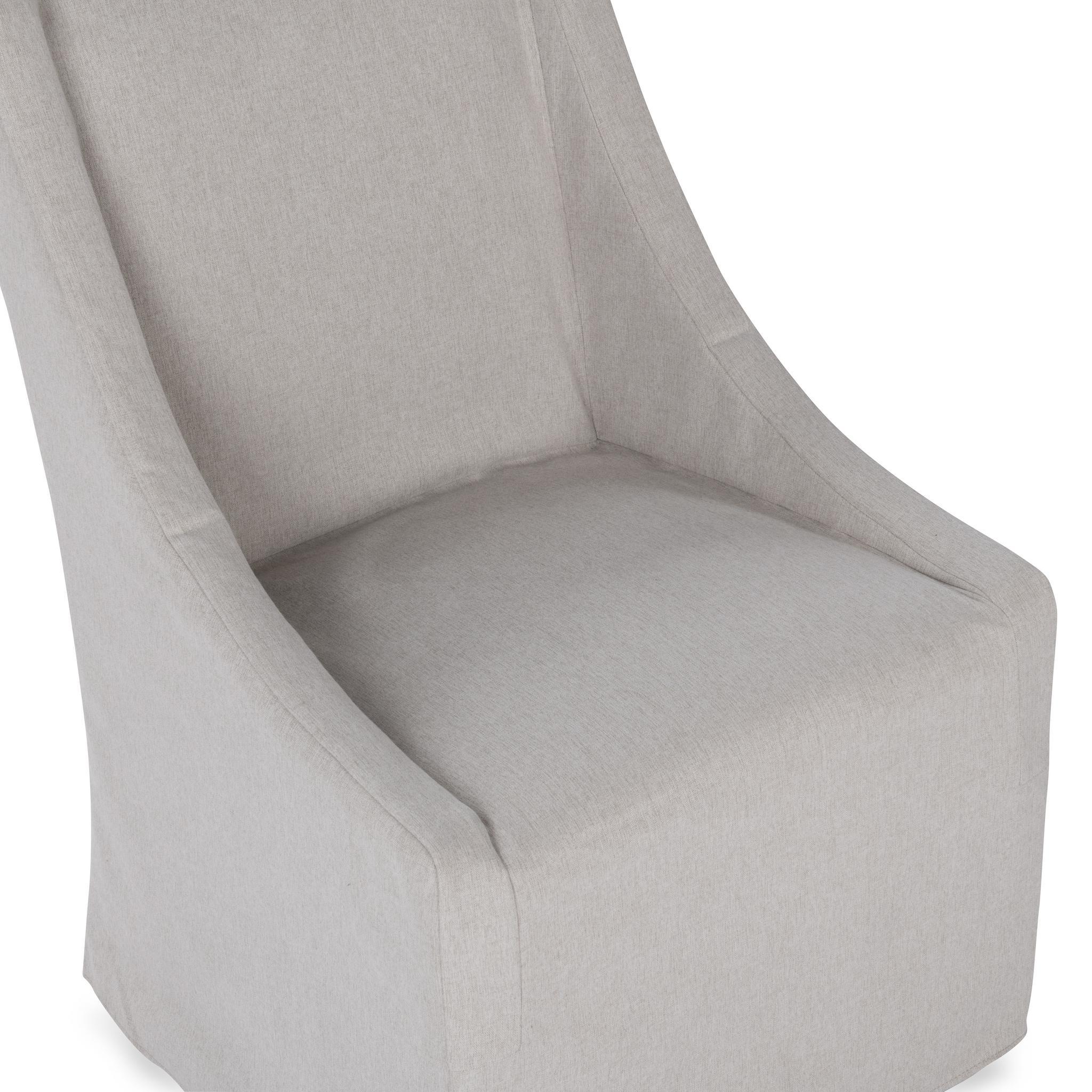 Warwick Upholstered Rolling Dining Chair - Sandy Tan - Image 6