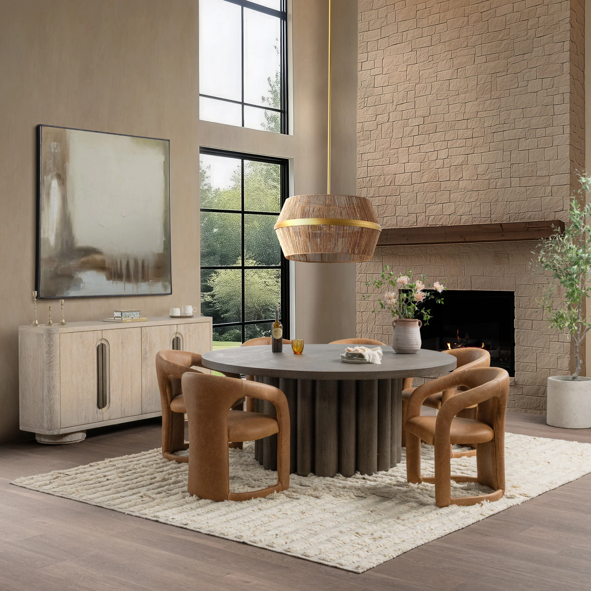 Wendy Rattan Round Chandelier - Image 6