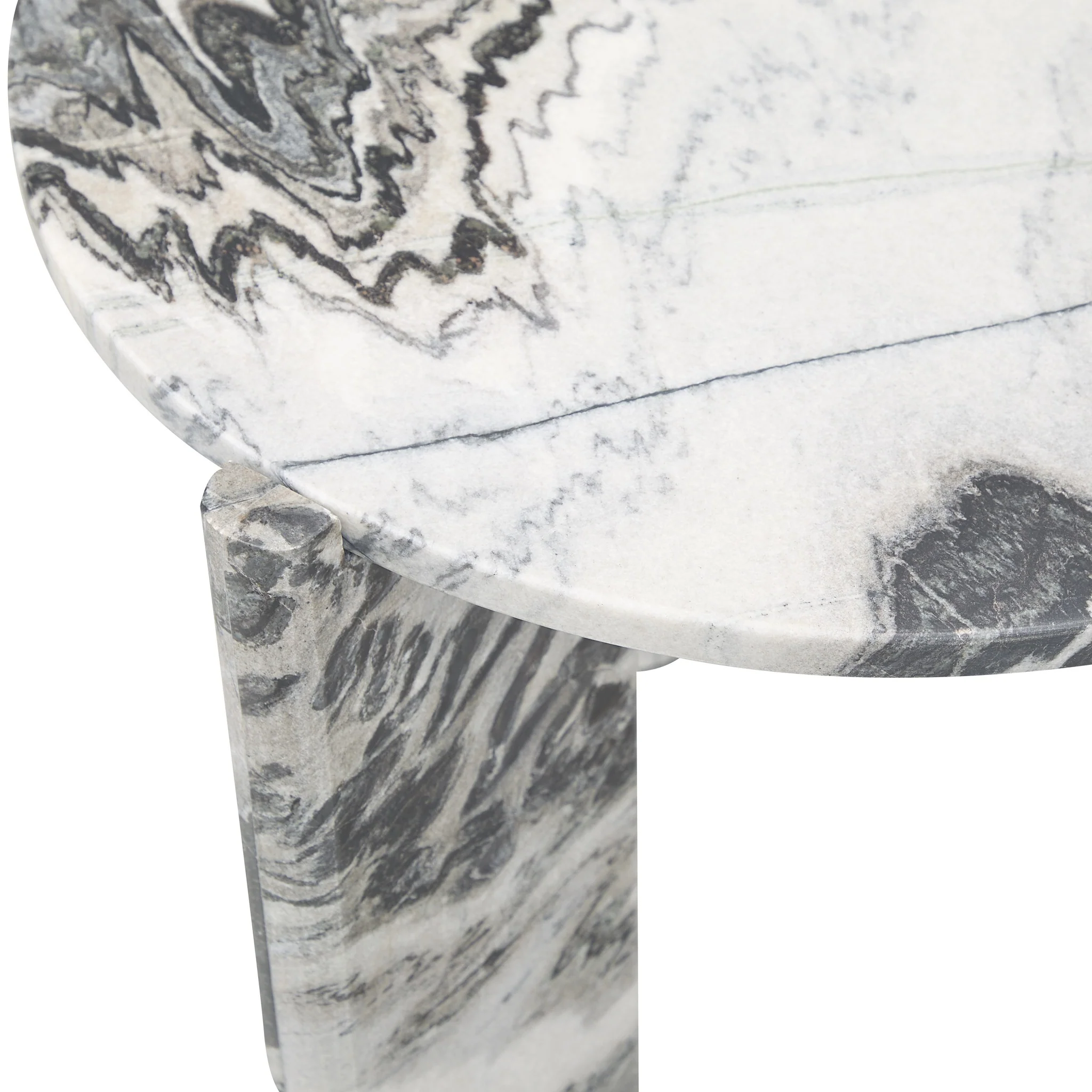 Zora Marble Round End Table - Charcoal Gray - Image 4